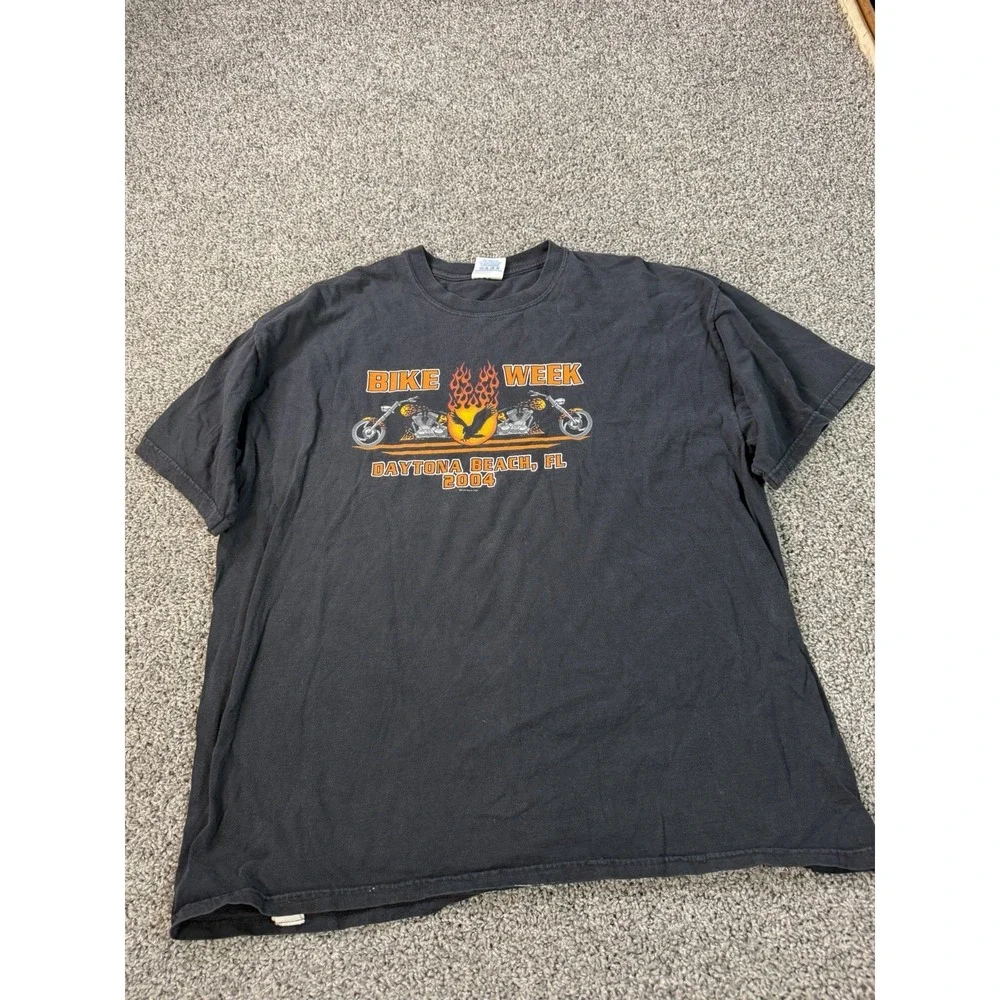 Vintage 2004 Daytona Beach Bike Week Short Sleeve T Shirt Men's Size 2XL Black